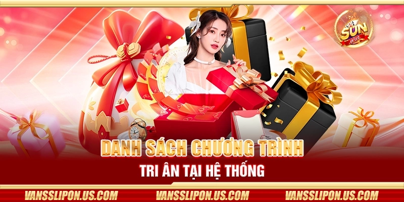 Danh sách chương trình tri ân tại hệ thống